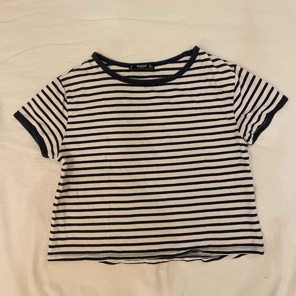 Mango top, blue and white stripes, small